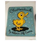Vintage Baby Nursery Mixed Lot - Framed Print, Chatterduck Book & Doll Shoes