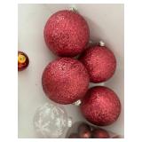 Holiday Ornament Mixed Lot of glass, Plastic & Silk Wrapped