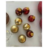 Holiday Ornament Mixed Lot of glass, Plastic & Silk Wrapped