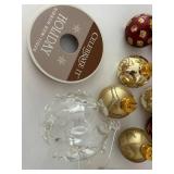 Holiday Ornament Mixed Lot of glass, Plastic & Silk Wrapped