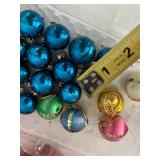 Holiday Ornament Mixed Lot of glass, Plastic & Silk Wrapped