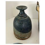 Studio Pottery Mixed Lot of 5 Vases, Pitcher, Bowl & Baskets most signed