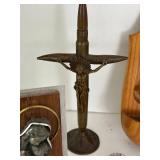 Catholic Religious Crucifixes, Rosaries & Figurines Mixed Lot including a sterling silver charm & Alpalca Silver Rosaries