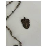 Catholic Religious Crucifixes, Rosaries & Figurines Mixed Lot including a sterling silver charm & Alpalca Silver Rosaries