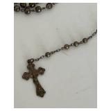 Catholic Religious Crucifixes, Rosaries & Figurines Mixed Lot including a sterling silver charm & Alpalca Silver Rosaries