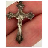 Catholic Religious Crucifixes, Rosaries & Figurines Mixed Lot including a sterling silver charm & Alpalca Silver Rosaries