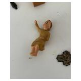 Catholic Religious Crucifixes, Rosaries & Figurines Mixed Lot including a sterling silver charm & Alpalca Silver Rosaries