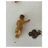 Catholic Religious Crucifixes, Rosaries & Figurines Mixed Lot including a sterling silver charm & Alpalca Silver Rosaries