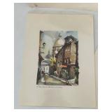 Signed Paris Watercolor Print Group by Delaux