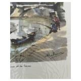 Signed Paris Watercolor Print Group by Delaux