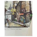 Signed Paris Watercolor Print Group by Delaux