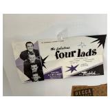 RARE The Four Lads Vintage Memorabilia Mixed Lot with Signatures