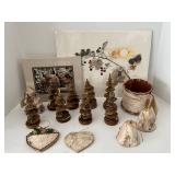 Signed Wildlife Art & Birch Bark Holiday Decor Mixed Lot