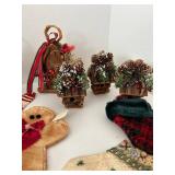 Large Christmas Ornament Lot  Including House of Hatten Primitive Christmas Ornament Assortment
