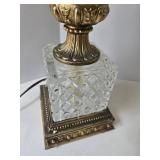 Vintage Brass and Crystal Table Lamp