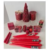 Red Decorative Candles Mixed Lot