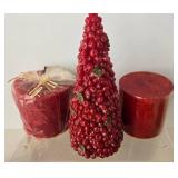 Red Decorative Candles Mixed Lot
