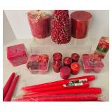 Red Decorative Candles Mixed Lot
