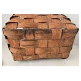 Antique Woven Wood Bike Basket