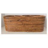Mixed Lot: Longaberger Basket, Rattan Wine Rack, Wood Board & Shakers