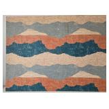 Large Vintage Filkauf Screen Printed Linen Wall Hanging 48 X 36 in