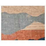 Large Vintage Filkauf Screen Printed Linen Wall Hanging 48 X 36 in
