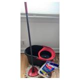 Household Mixed Lot - O-cedar Mop Set, Folding Step Stools & Laundry Bin, Hampers