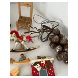 Vintage Mixed Lot Christmas Ornaments, Decor & Icicles Mixed Lot