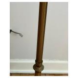 Vintage Heavy Brass Floor Lamp With Milk Glass Shade