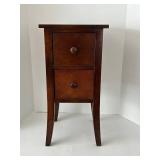 DOMAIN Wood 2-Drawer Side Table With Tapered Legs