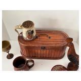 Peacemaker Mug, Rattan Storage Box & Folk Art Mixed Lot