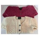 Carraig Donn Merino Wool Cable Knit Cardigans (Lot of 2)