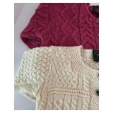Carraig Donn Merino Wool Cable Knit Cardigans (Lot of 2)