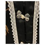 Antique Black Silk TANG Embroidered Dragon Two-Piece Silk Outfit