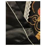 Antique Black Silk TANG Embroidered Dragon Two-Piece Silk Outfit
