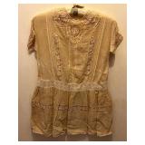 Antique Flapper Slip Dress Foundation Lace Trimmed Linen