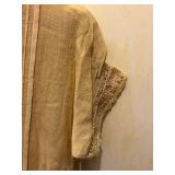 Antique Flapper Slip Dress Foundation Lace Trimmed Linen