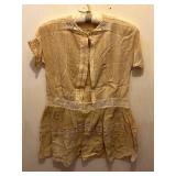 Antique Flapper Slip Dress Foundation Lace Trimmed Linen