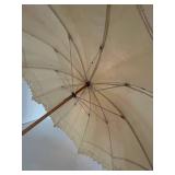 Antique Eyelet Decorative Parasol With Wooden Handle