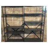 Metal Storage Shelving Units Attached set of 2