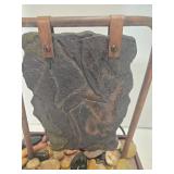Tabletop Stone Water Fountain With River Rock Base