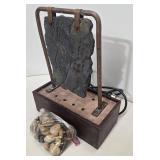 Tabletop Stone Water Fountain With River Rock Base