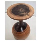 Mid Century Wood Tray & Hand Carved Wood Goblet