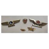 Vintage Aviation Pilot Wings & Airline Pins Mixed Lot