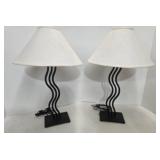 Vintage 1980s Memphis Squiggle Table Lamps Set of 2