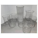 8 Glass Cylinder Vase Set - Use for Event Centerpieces