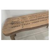Vintage Cornwall Wood Cribbage Board Game Table Bench