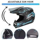 Yesmotor Youth Motocross Helmet 4Pcs - DOT Red