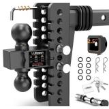 Adjustable Trailer Hitch: 8" Drop, Ball