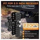 Adjustable Trailer Hitch: 8" Drop, Ball